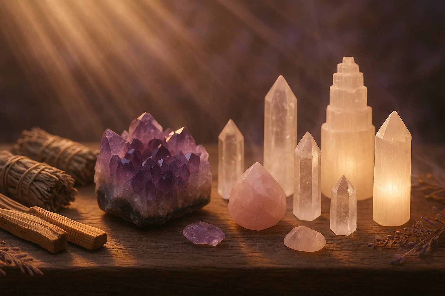 Une image pour une marque de bougie spirituel et bien être avec des minéraux mais sans produit